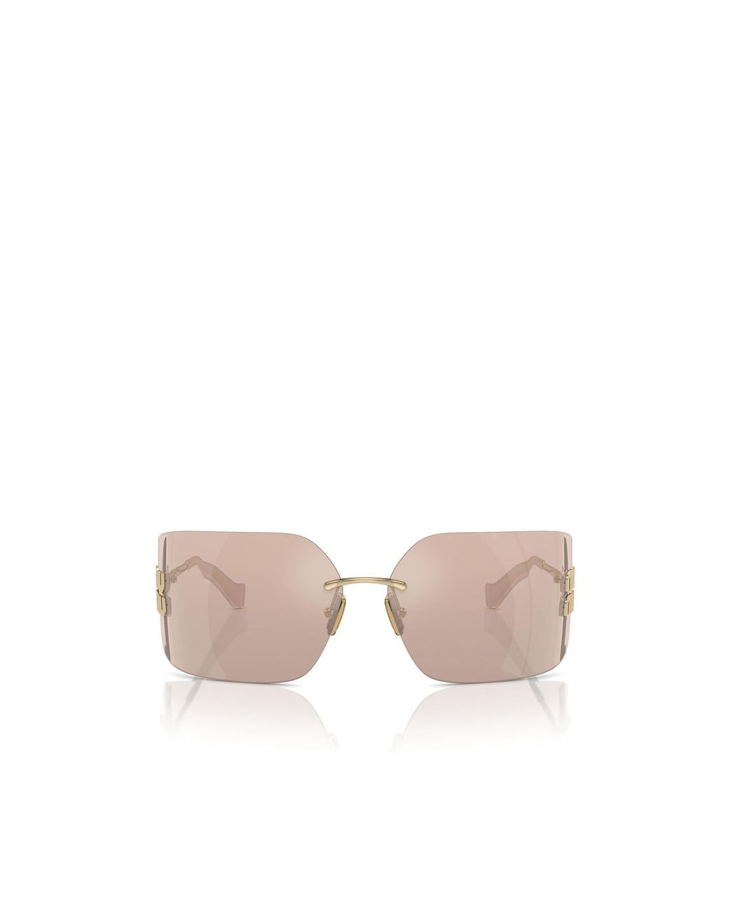 Miu Miu White Eyewear Rectangular Frame Sunglasses