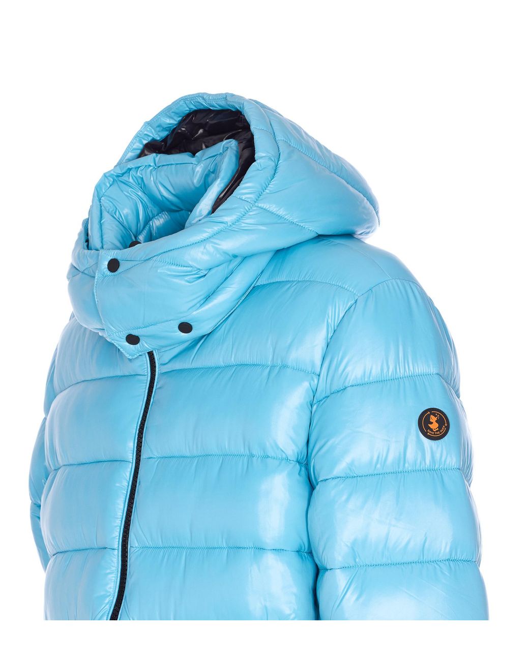 Save The Duck Blue Zip-Up Hooded Puffer Jacket for men