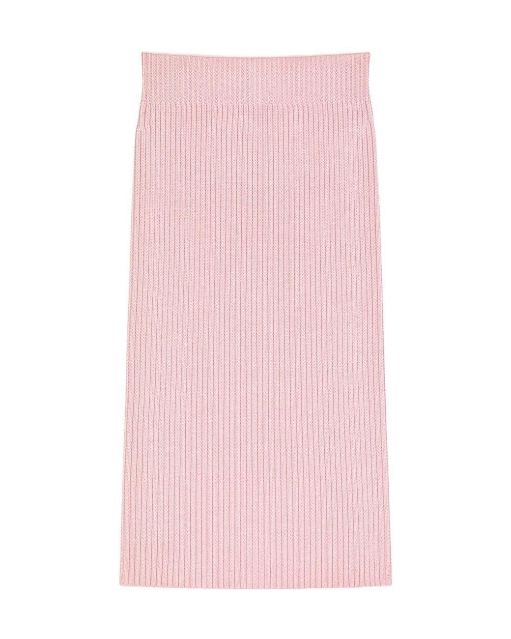 Givenchy Pink Rubbed-Knit Midi Pencil Skirt