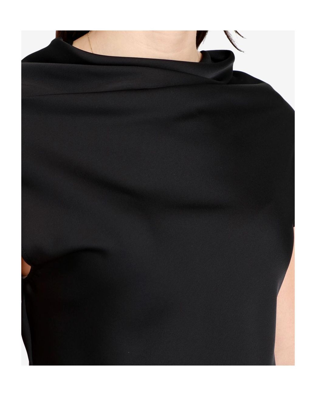 Philosophy Di Lorenzo Serafini Black Drape Front Blouse