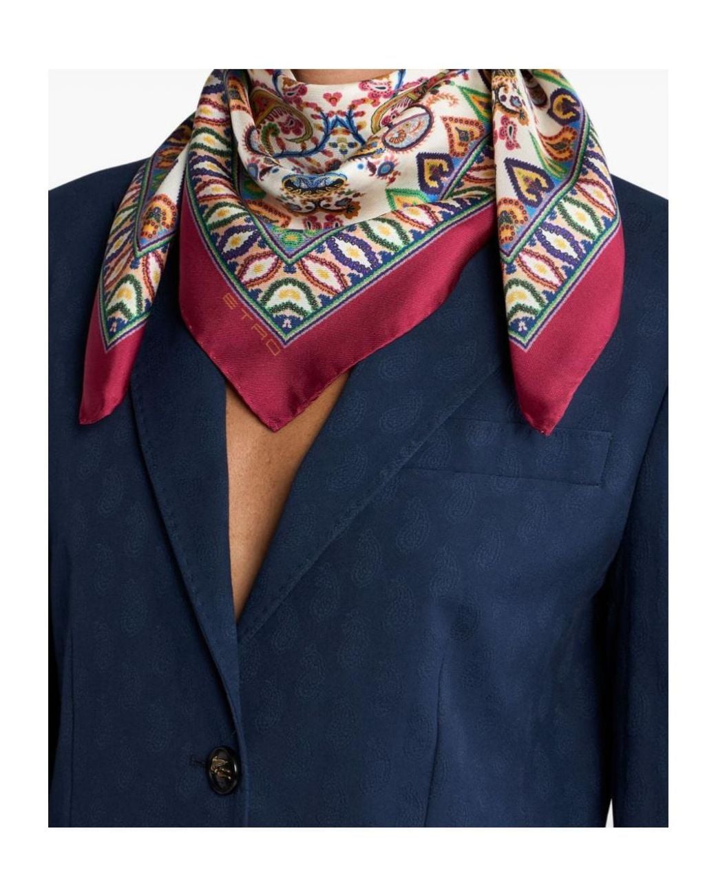 Etro Pink Pattern-Printed Scarf
