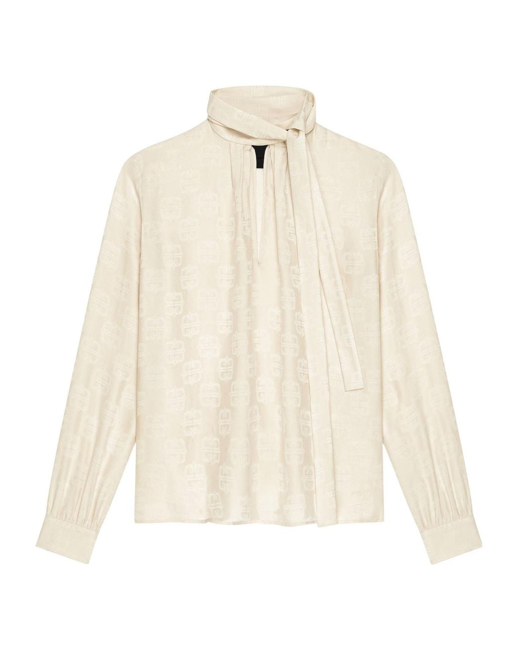 Givenchy Natural 4G Jacquard Long-Sleeved Blouse