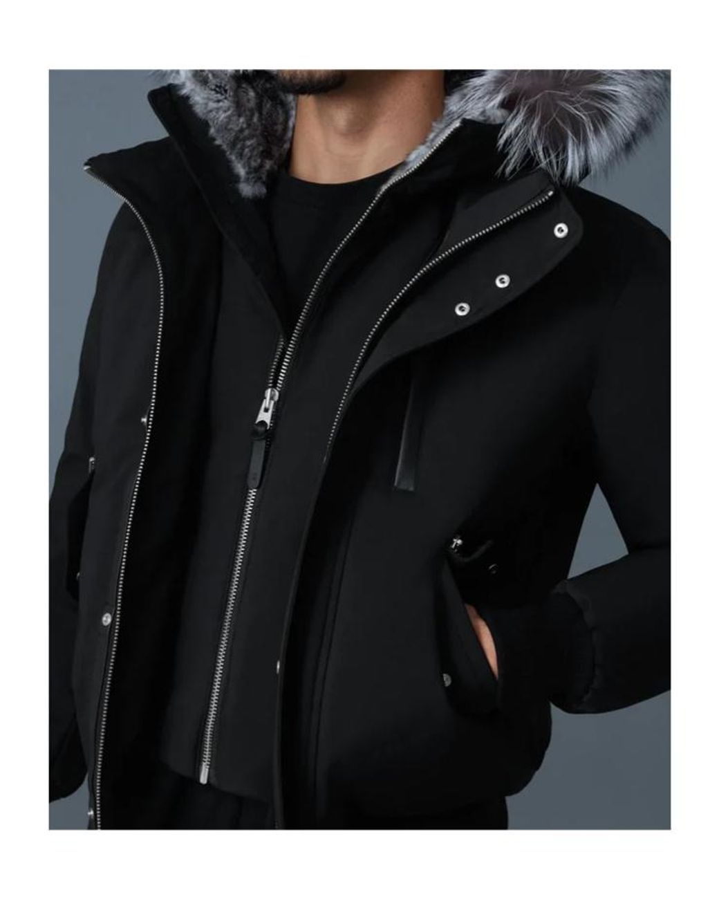 Mackage Black Dixon Xz Hooded Down Jacket for men