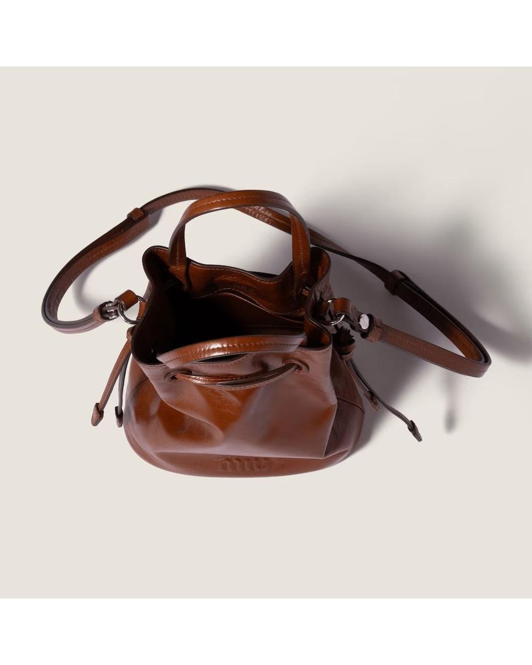Miu Miu Brown Logo Clutch
