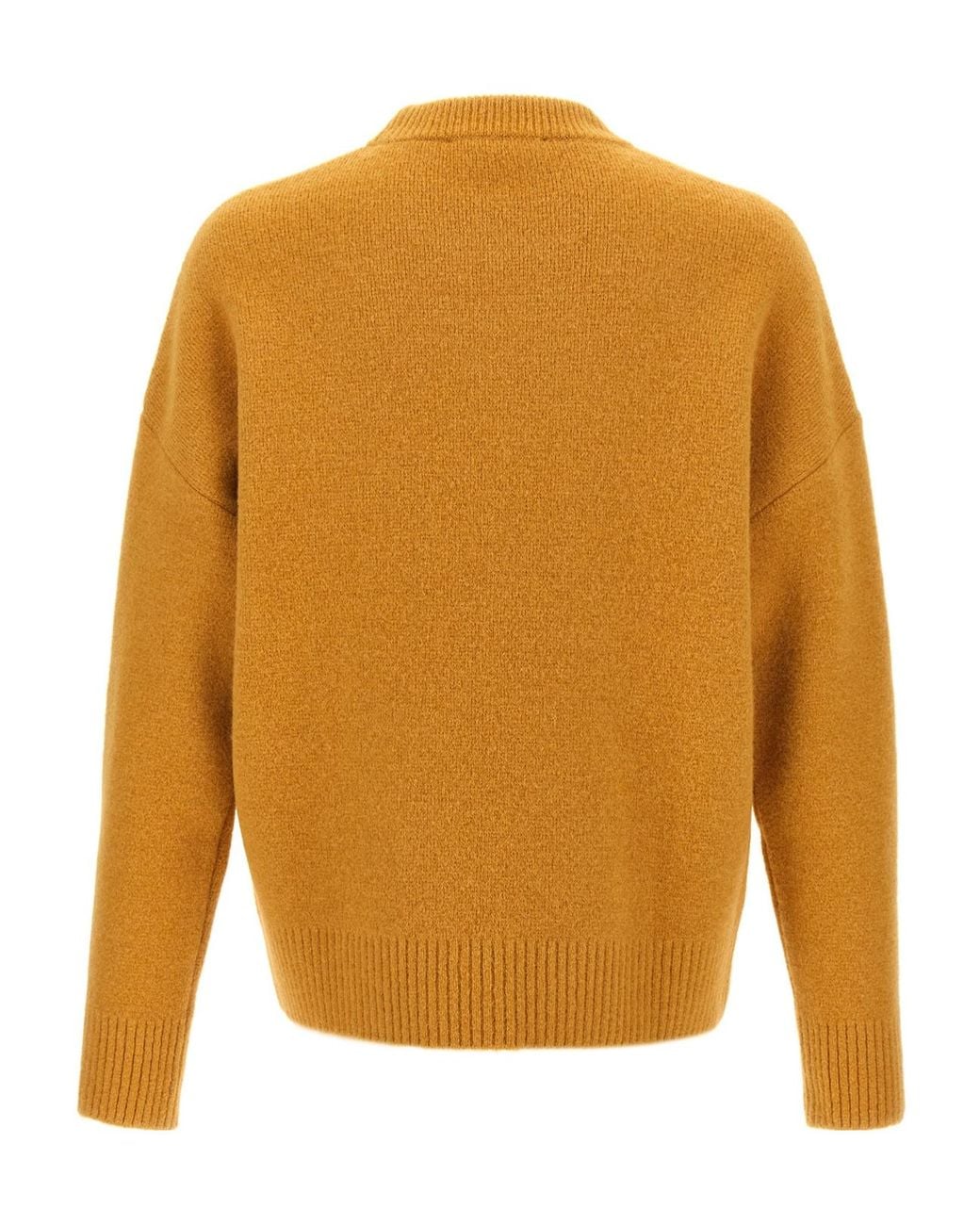 AMI Orange Ami De Coeur Logo Intarsia-Knit Jumper