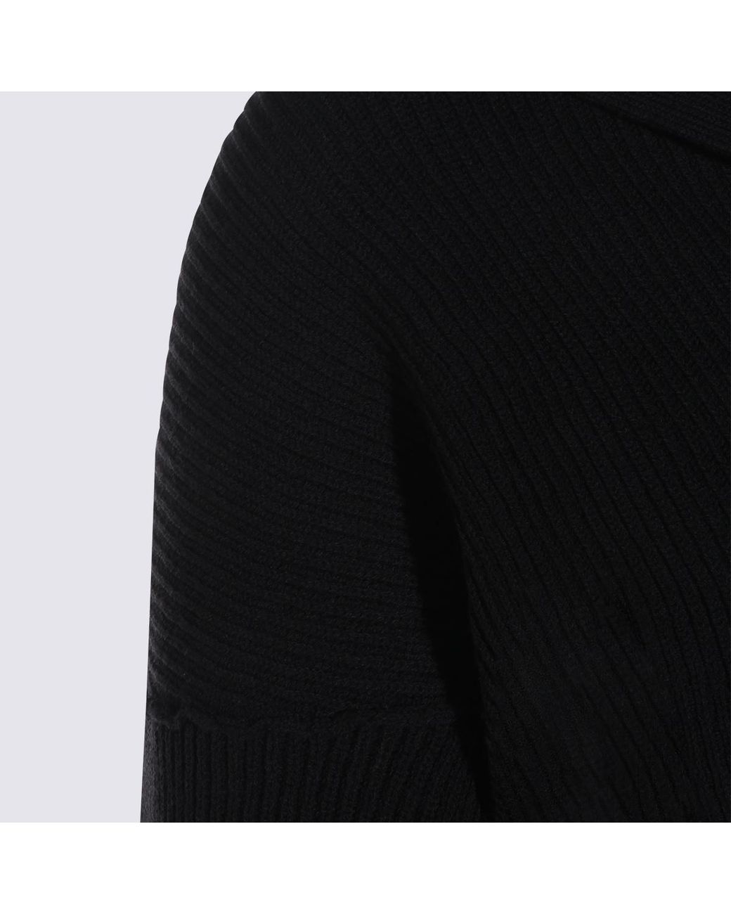Rick Owens Black Dracu Cropped V-Neck Jumper