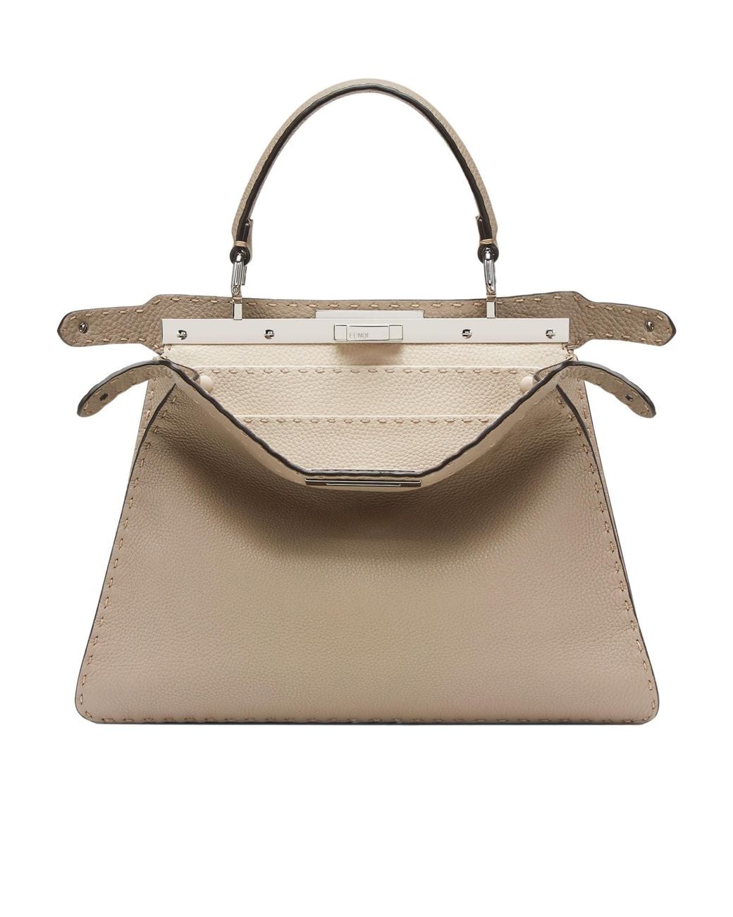 Fendi Natural Dove Selleria Bag With 1414 Hand-Sewn Topstitches