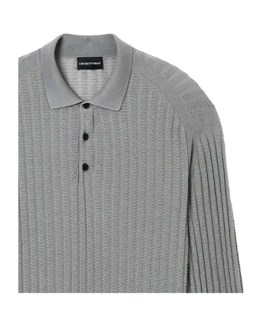Emporio Armani Gray Textured Sweater for men