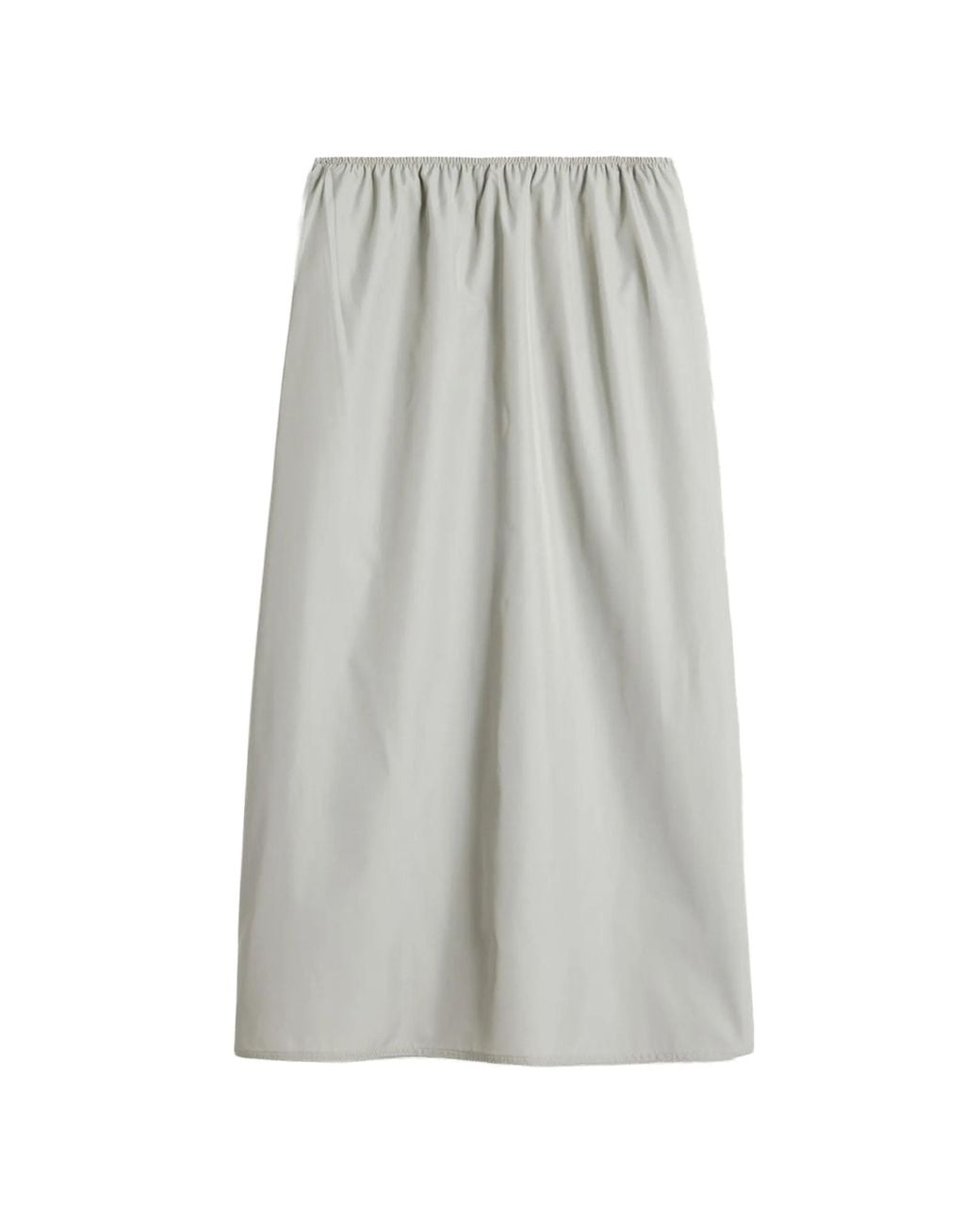 Soeur Gray Elastic Waist A-Line Midi Skirt