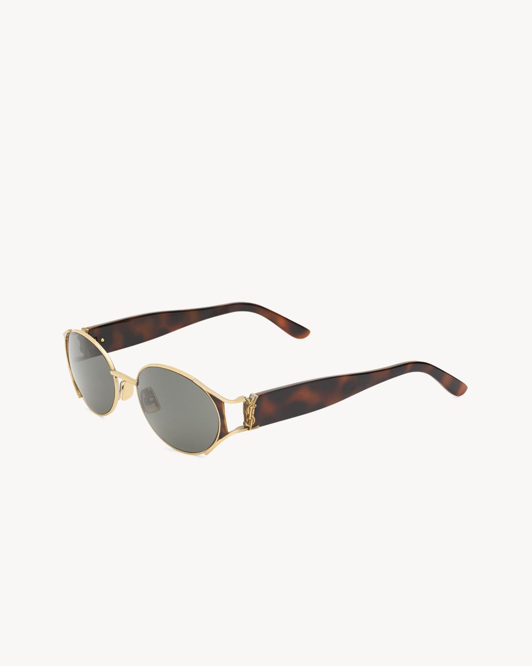 Saint Laurent White Eyewear Oval Frame Sunglasses