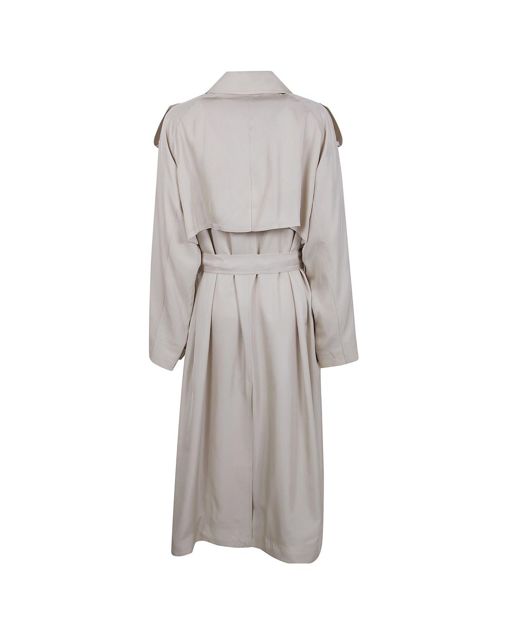 Frankie Shop Gray Double-Breasted Belted Coat