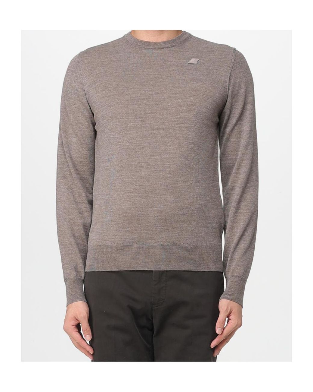 K-Way Gray Crew Neck Knitted Jumper for men