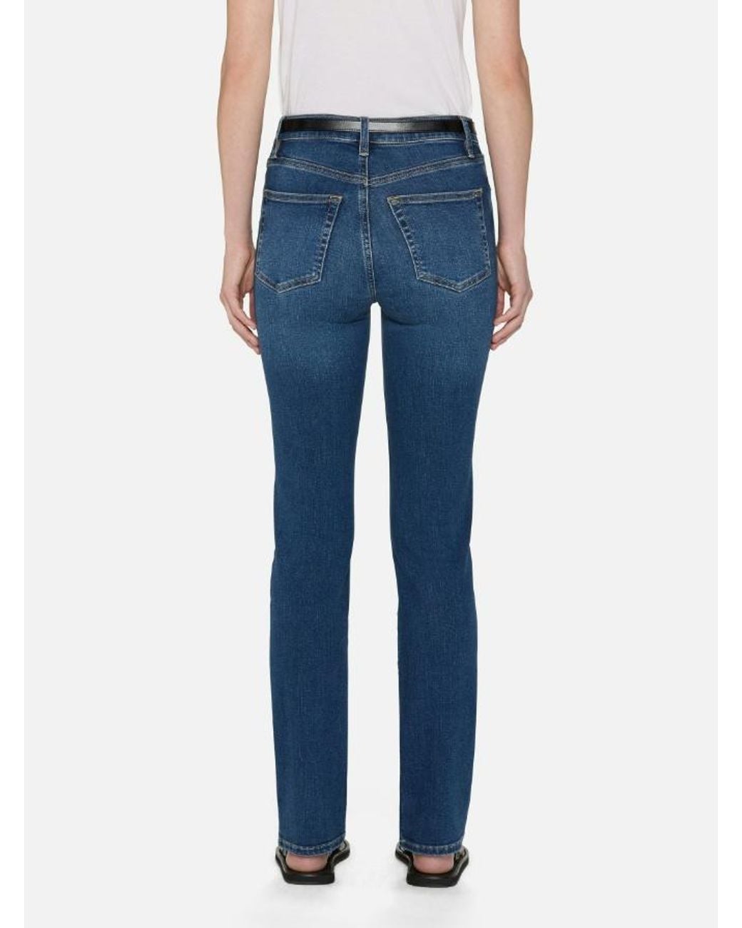 FRAME Blue Whiskering-Effect Jeans
