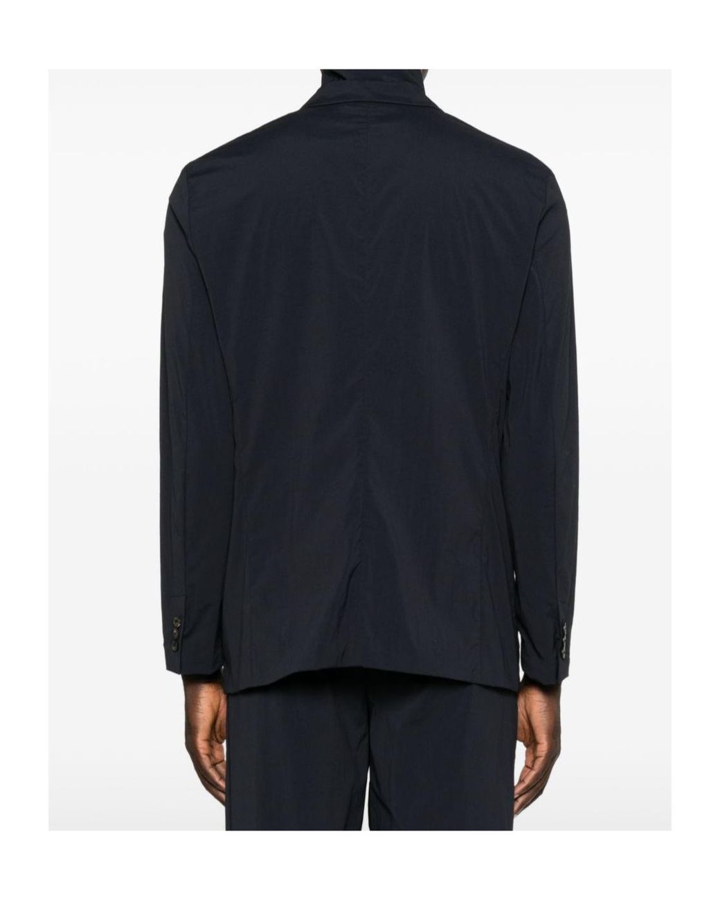 Emporio Armani Blue Detachable Stand Collar Blazer for men
