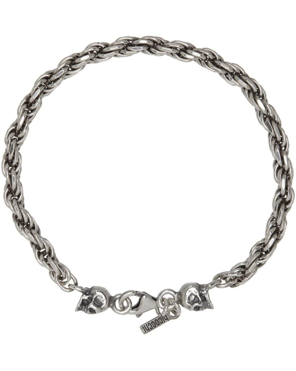 Emanuele Bicocchi White Rope Chain Bracelet for men