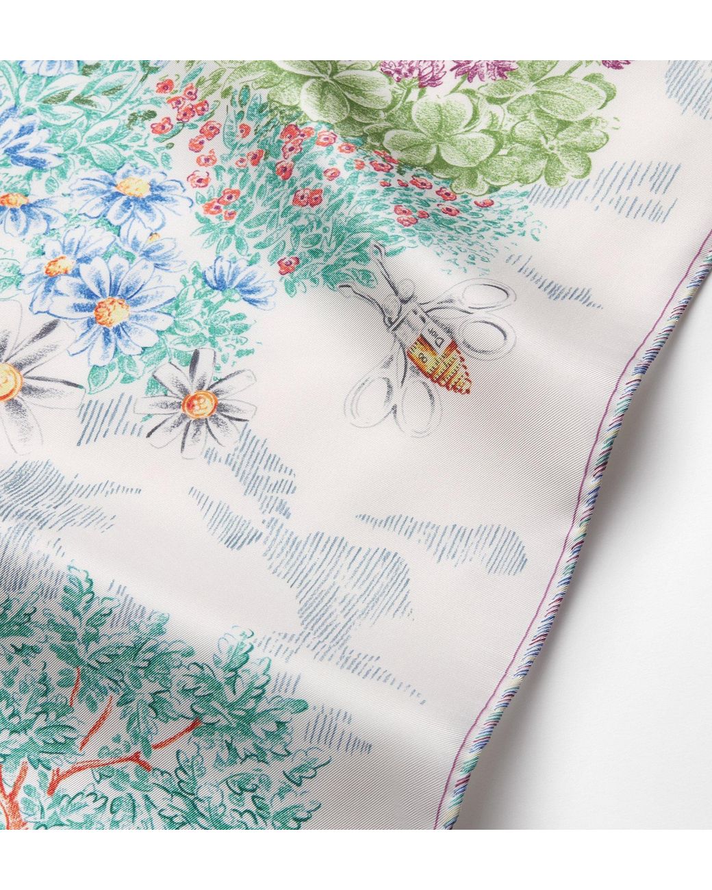 Dior Blue Charming Garden90 Square Scarf