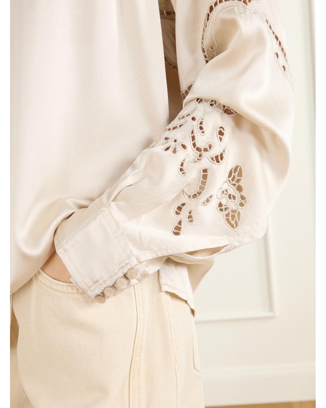 Isabel Marant Natural Enelia Silk Blouse