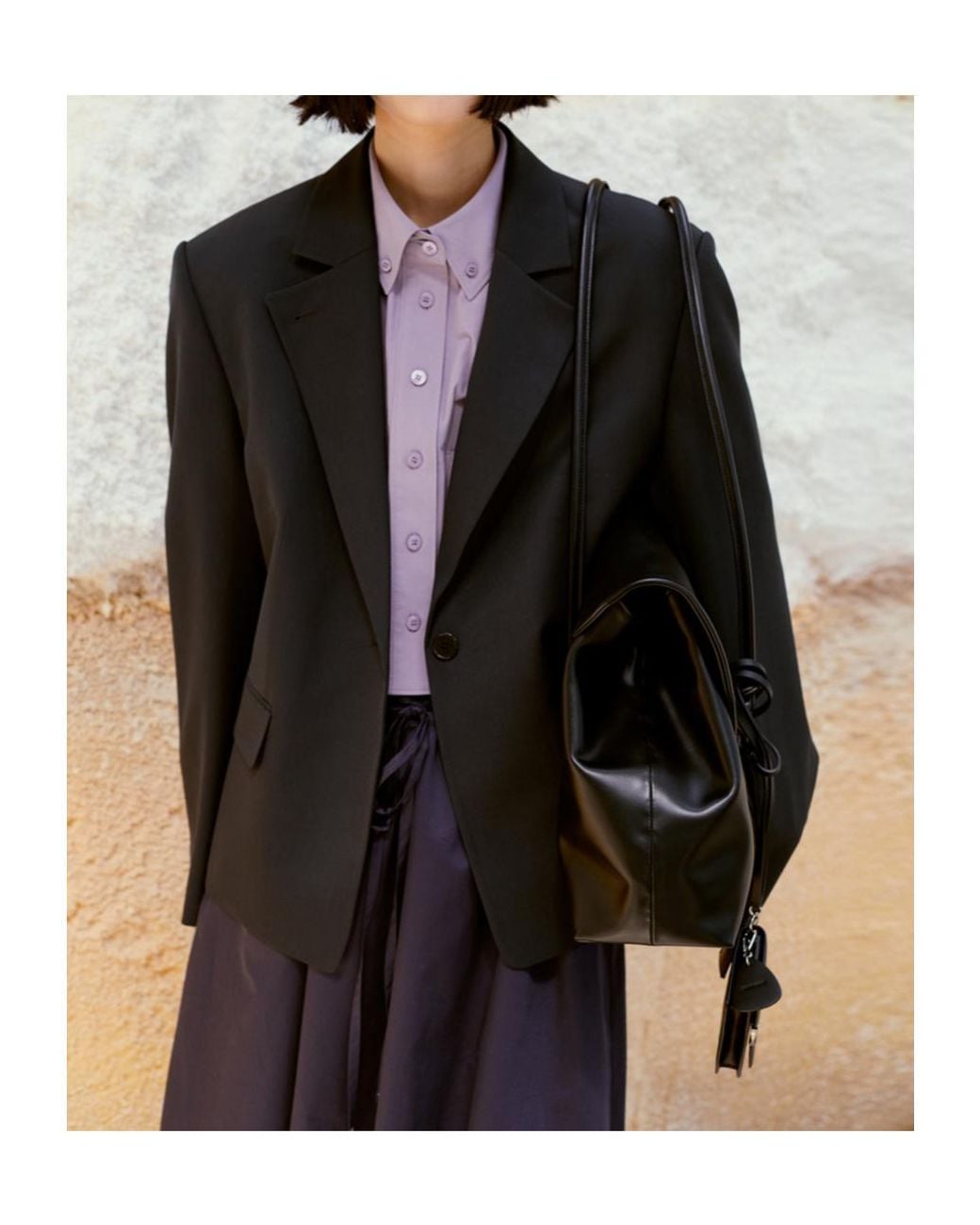 Low Classic Black Notched-Lapel Button-Fastening Blazer