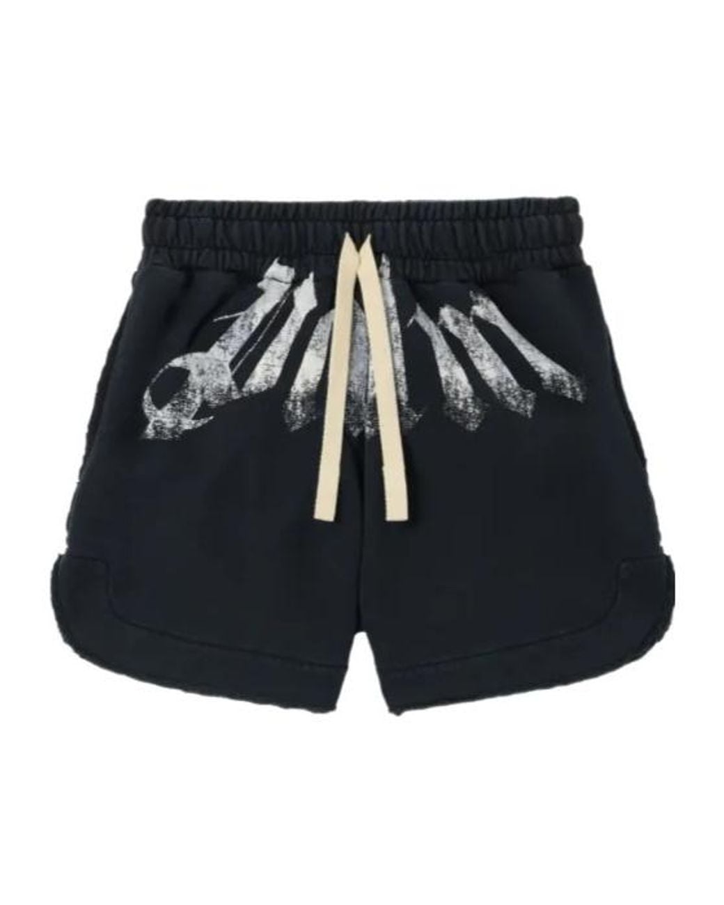 Palm Angels Black Big Waist Logo Sweatshorts