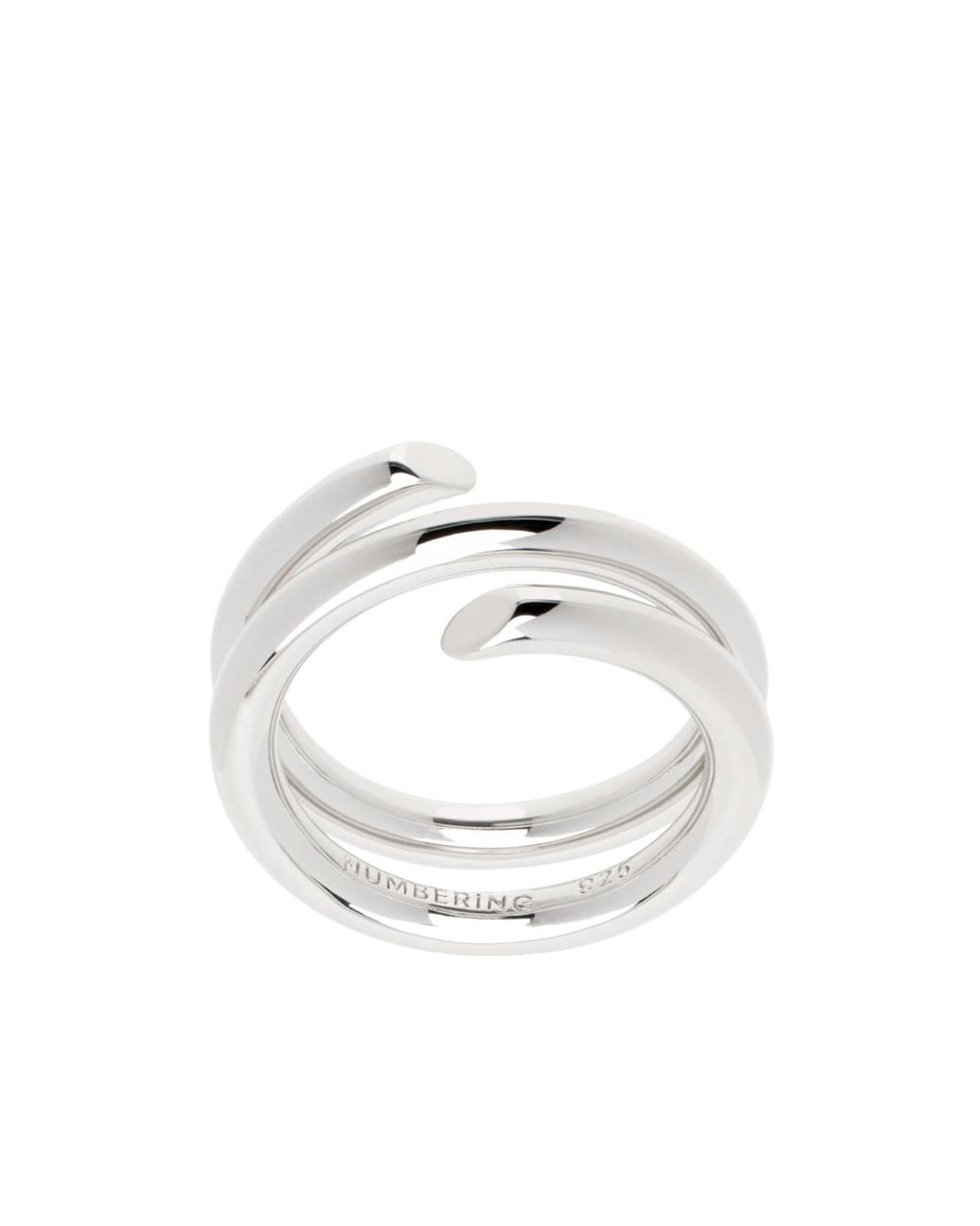 NUMBERING White Wrap Ring for men
