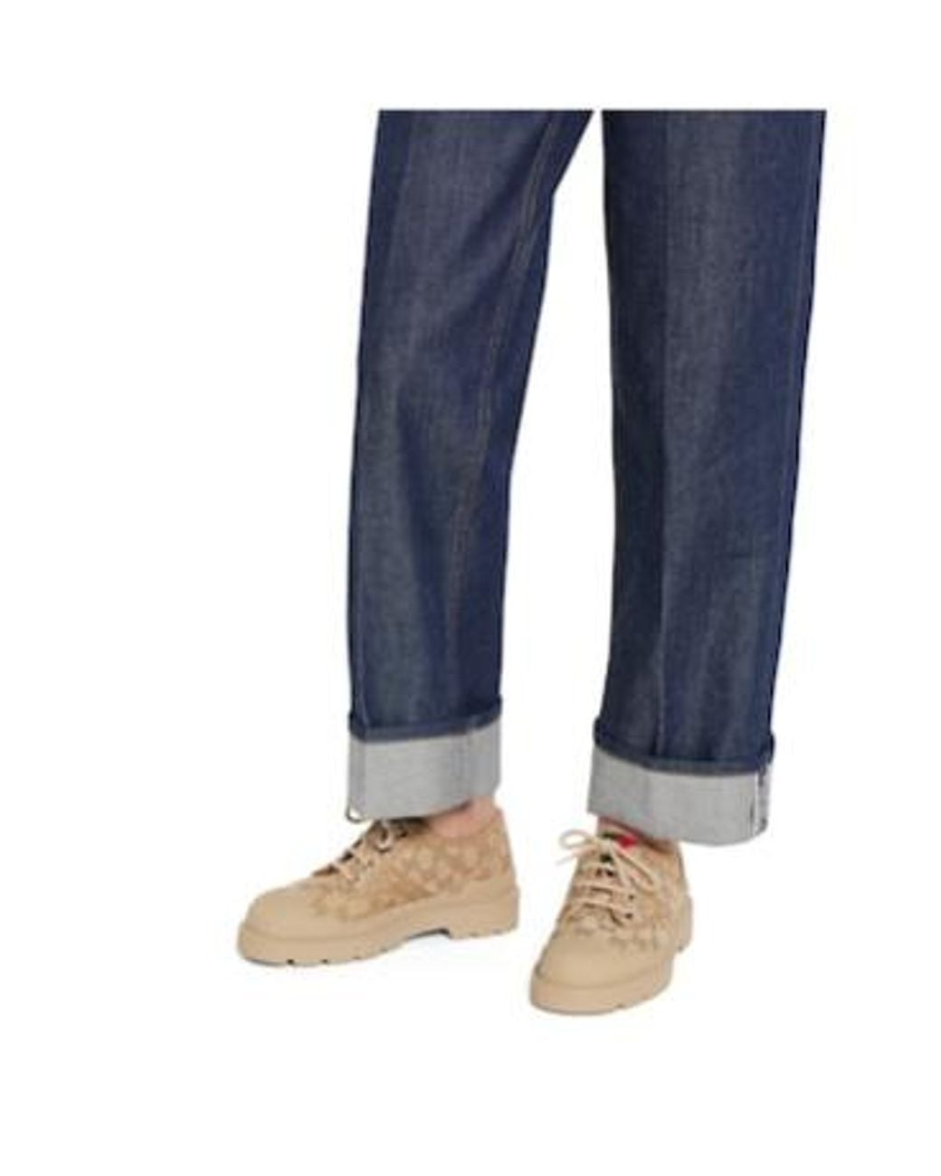 Gucci Natural Lace-Up Shoe With Web