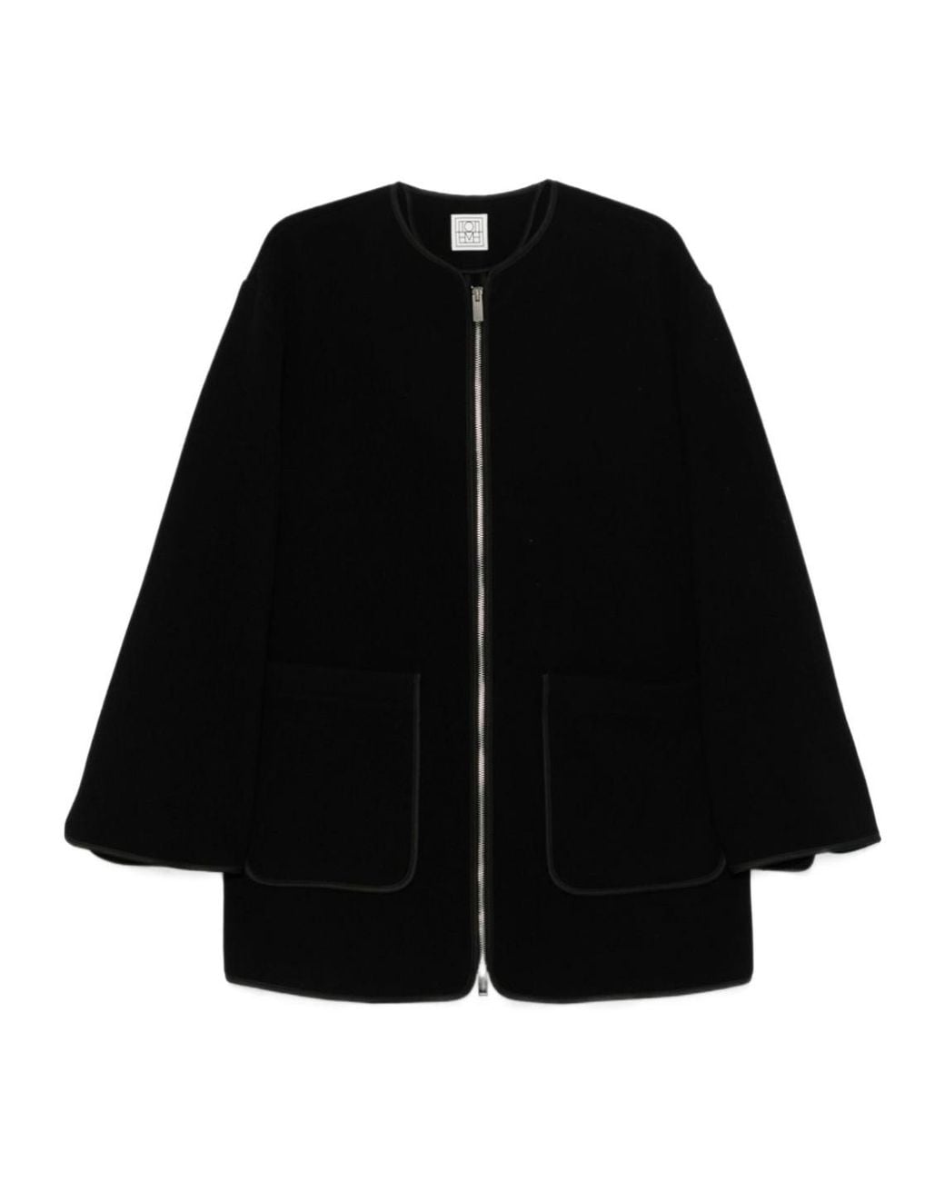 Totême Black Totême Pocket Detailed Zip-Up Jacket