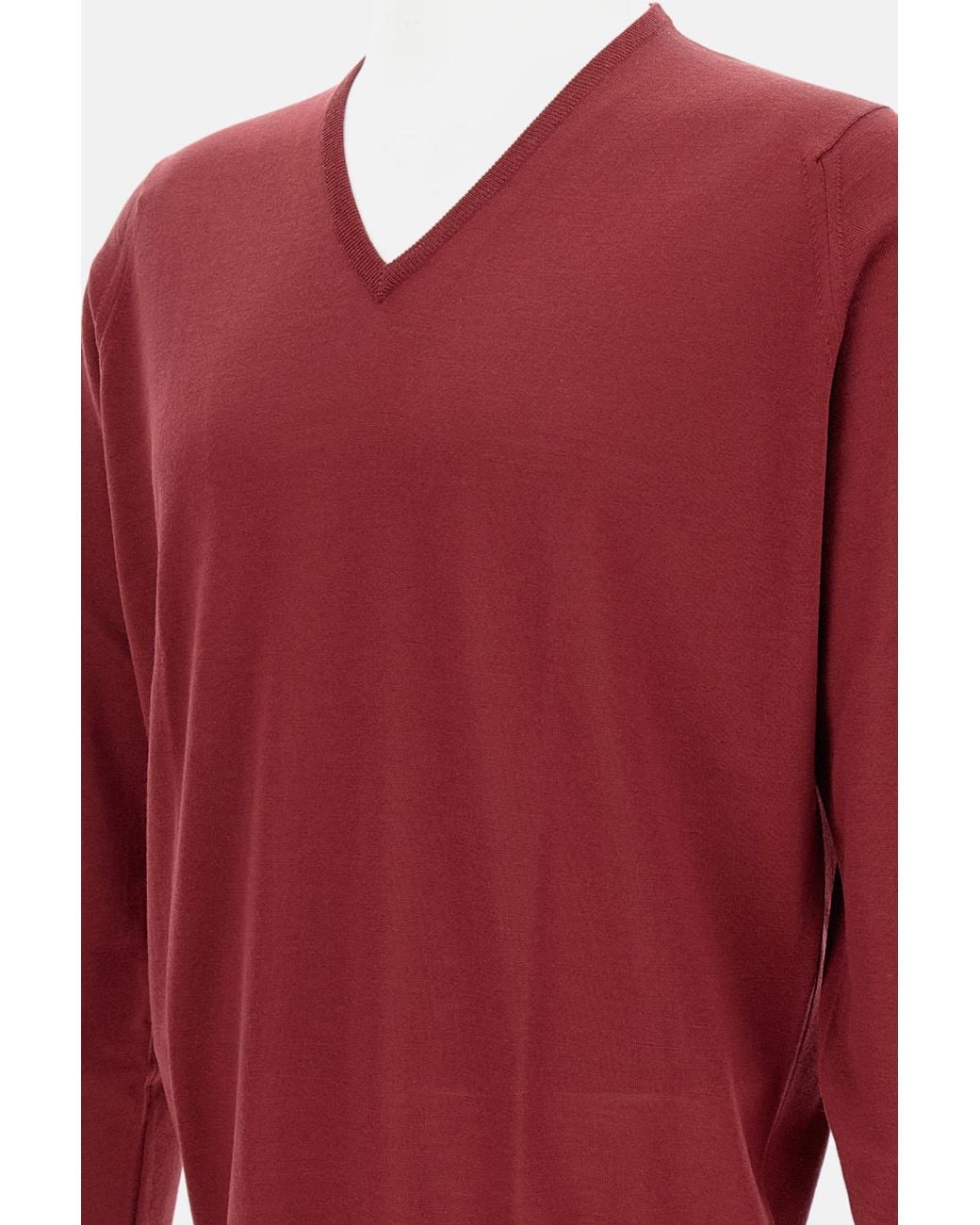 John Smedley Red Long-Sleeved Sweater for men