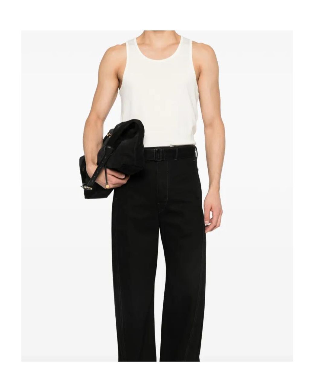Lemaire White Rib Jersey Tank Top for men