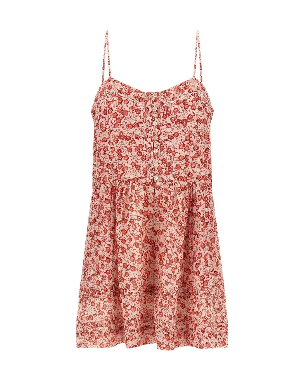 Isabel Marant Red Isabel Marant Étoile Vickia Floral Mini Jumpsuit