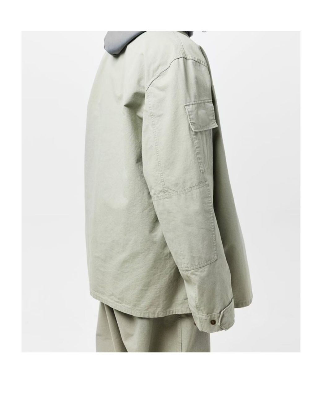 Balenciaga Gray Military Long Sleeve Shirt for men