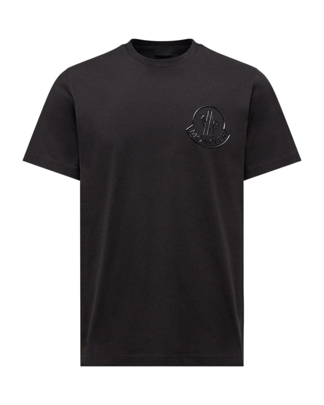 Moncler Black Three-Dimensional Logo Cotton T-Shirt for men