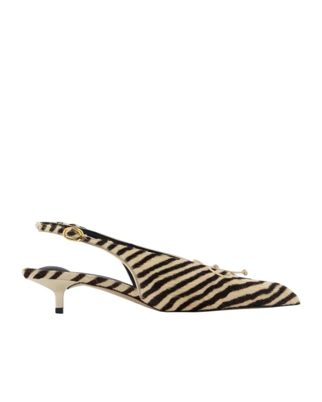 Jacquemus Metallic Zebra-Print Bow-Detail Pumps