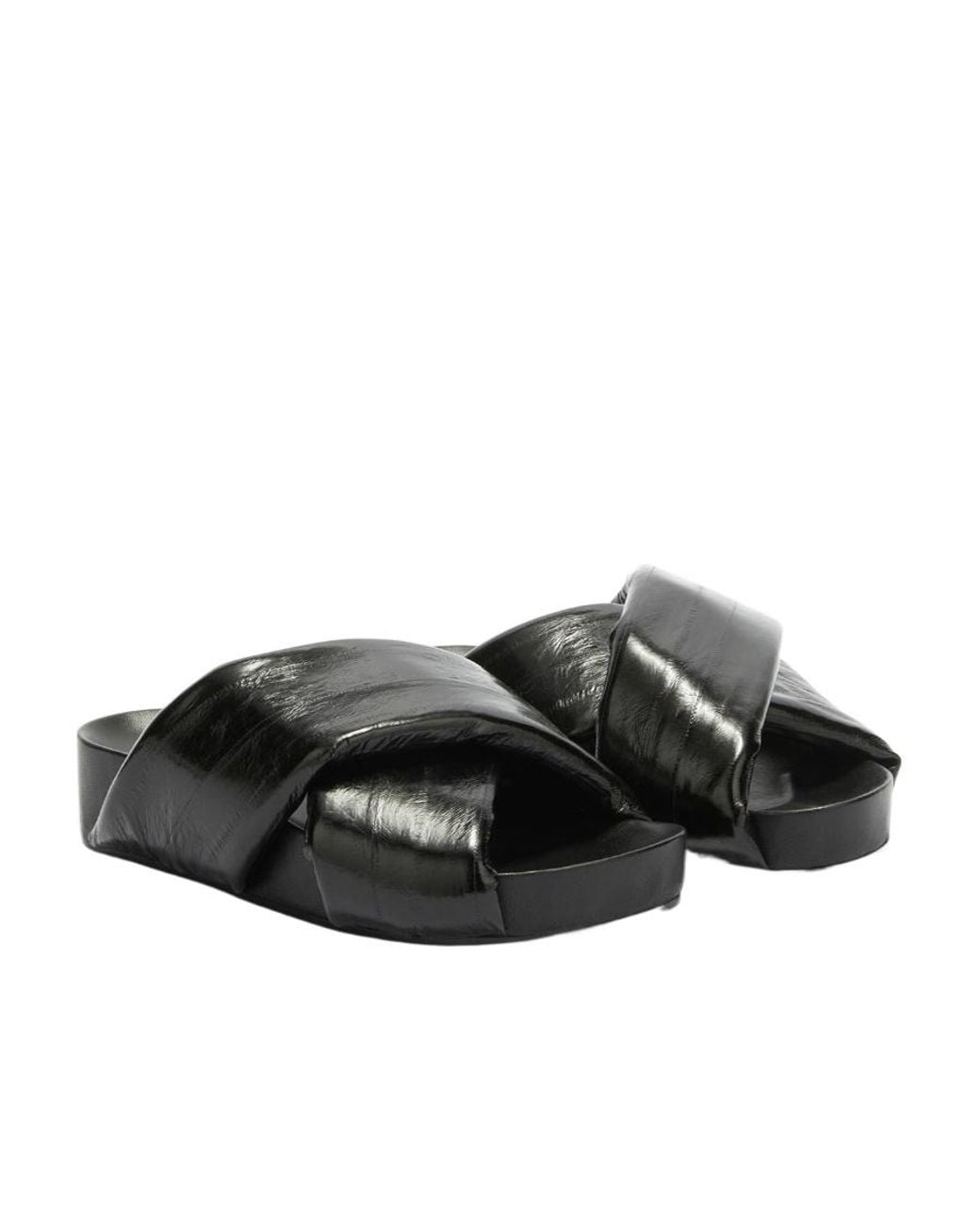Jil Sander Black Cross-Over Open-Toe Sandals