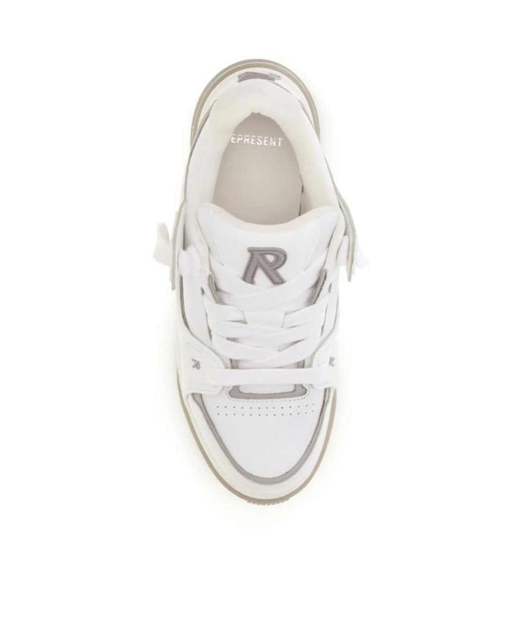 Represent White Calf Leather Bos Taurus Sneakers for men