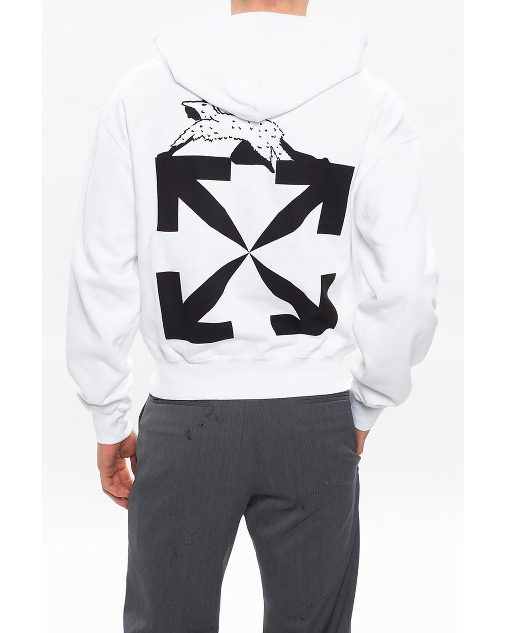 Off-White c/o Virgil Abloh White World Caterpillar Print Hoodie for men