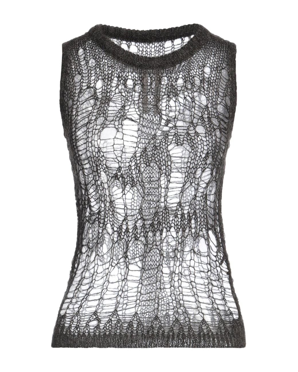 Rick Owens Black Solid Sleeveless Knit Top