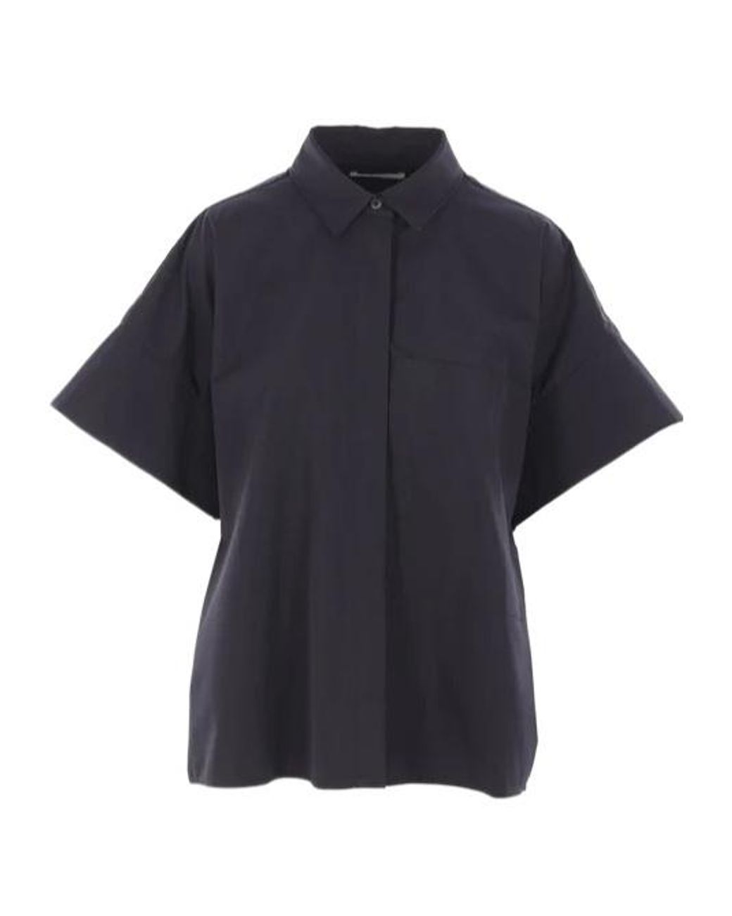 Co. Blue Single-Breasted Short Sleeve Shirt