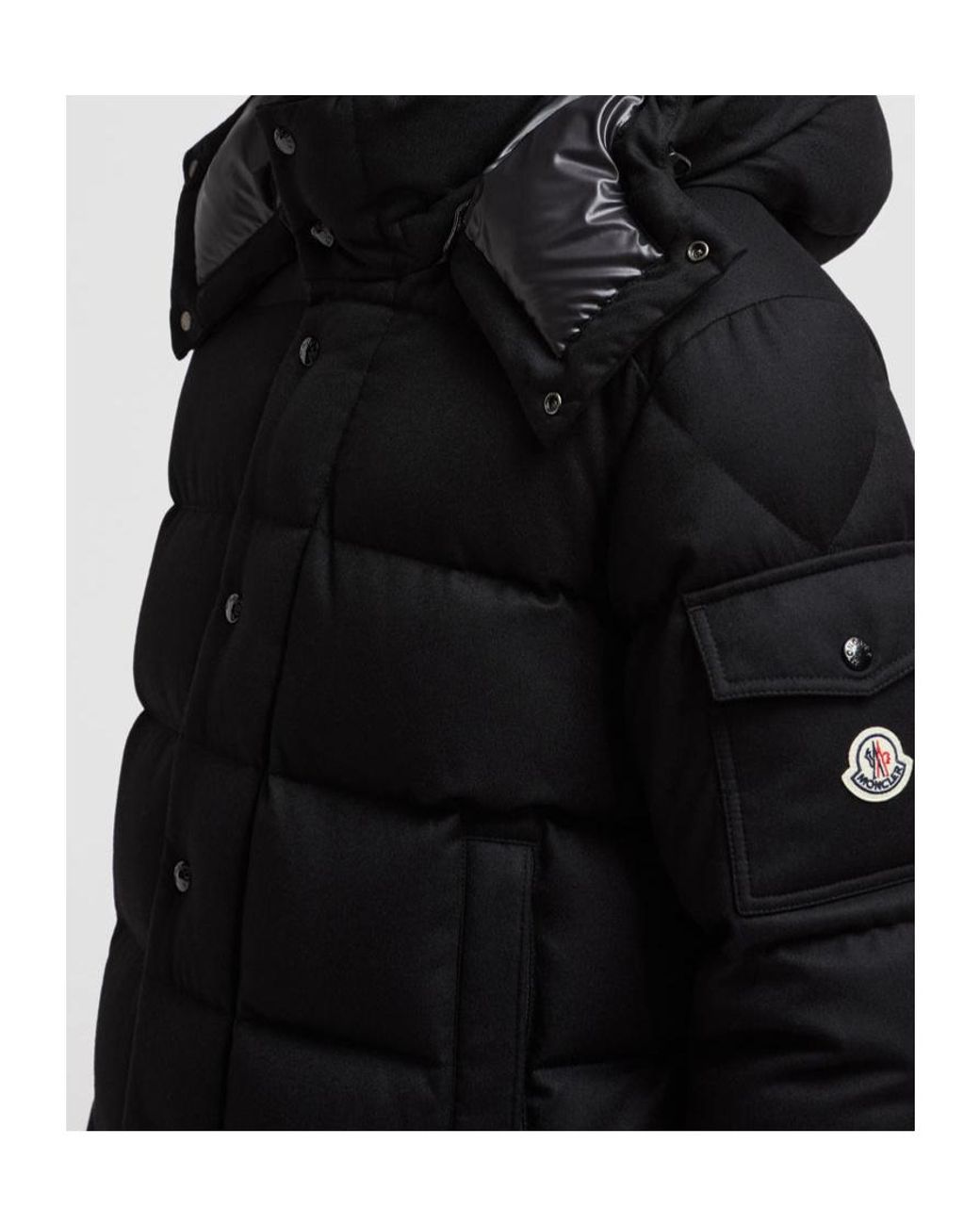 Moncler Black Vezere Button-Up Puffer Jacket for men