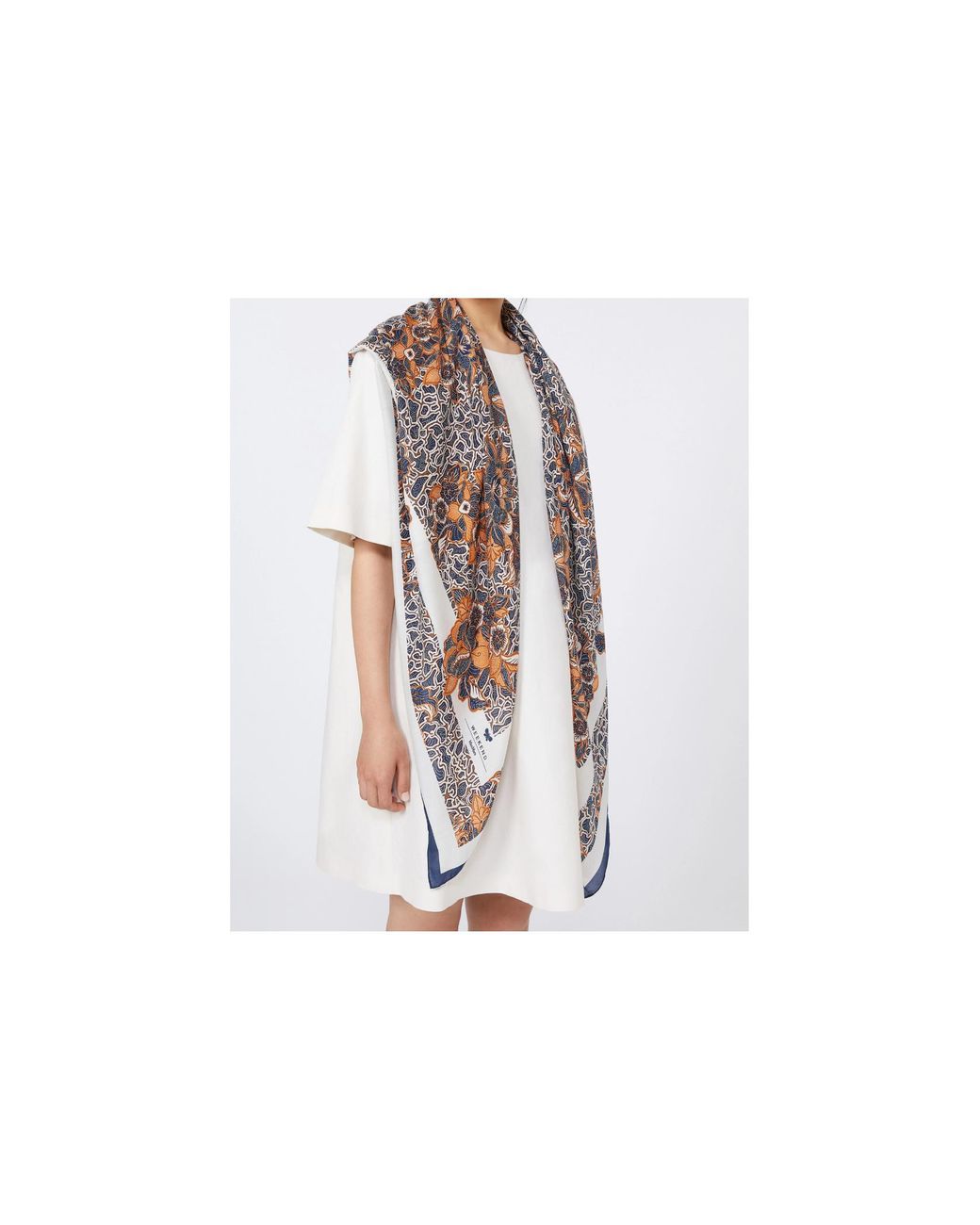 Weekend by Maxmara Gray Modal And Silk Blend Scarf