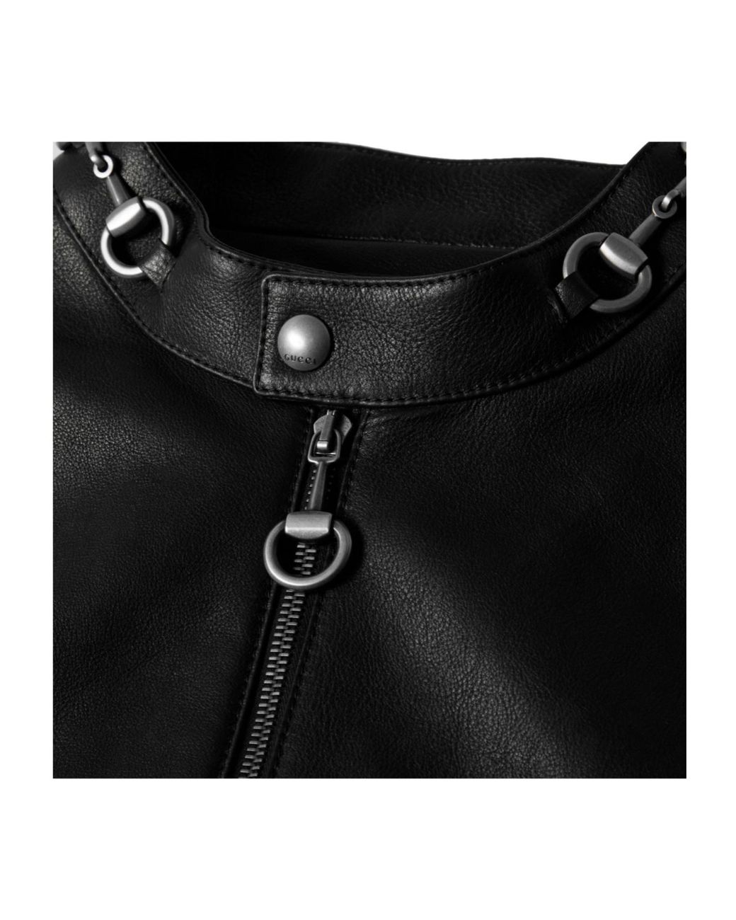 Gucci Black Leather Biker Jacket for men