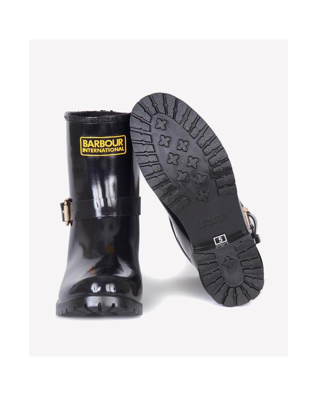 Barbour Black Short Warm Rain Boots