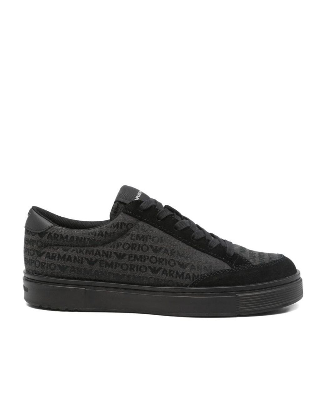 Emporio Armani Black Canvas Sneakers for men