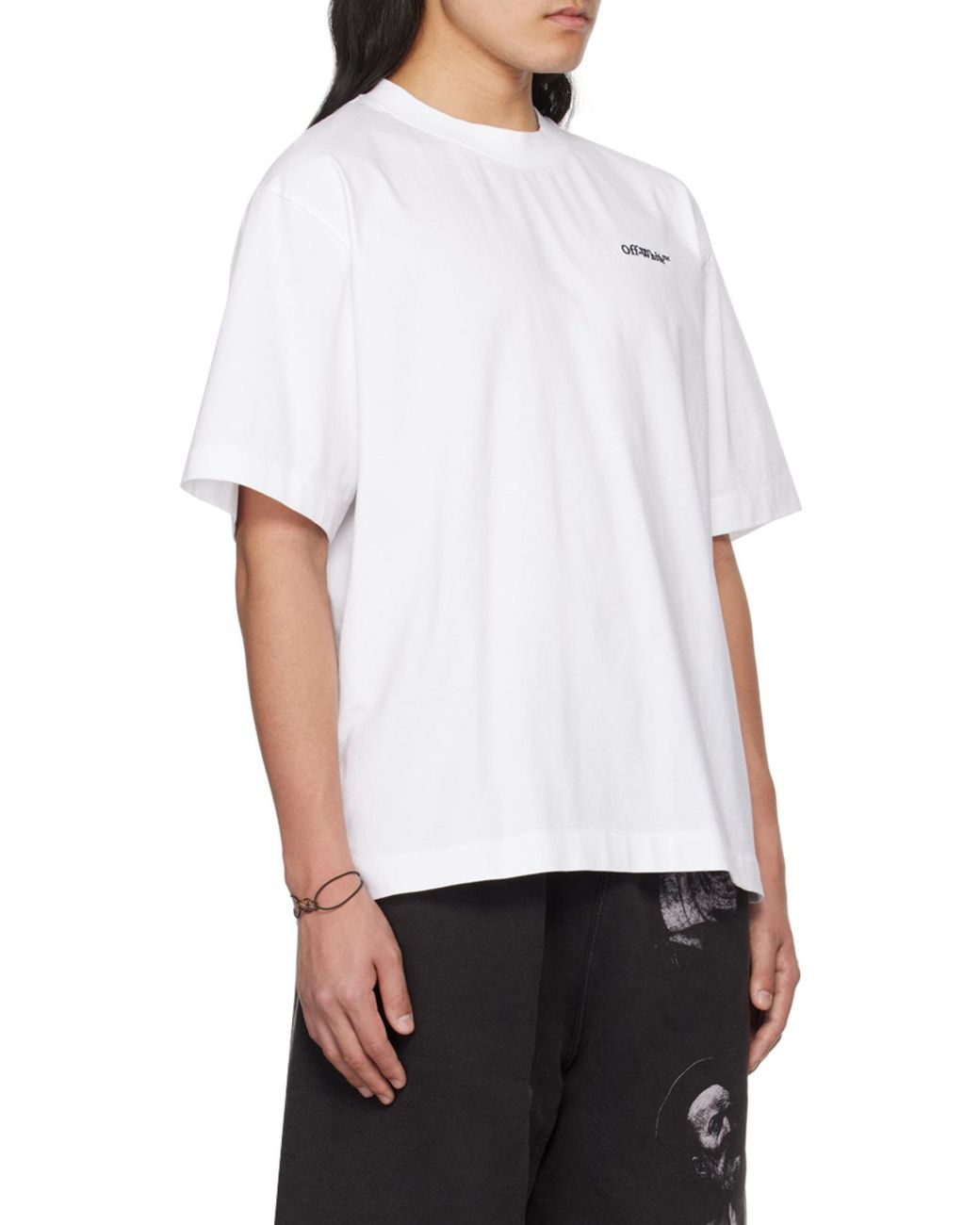 Off-White c/o Virgil Abloh White Logo Detailed Crewneck T-Shirt for men