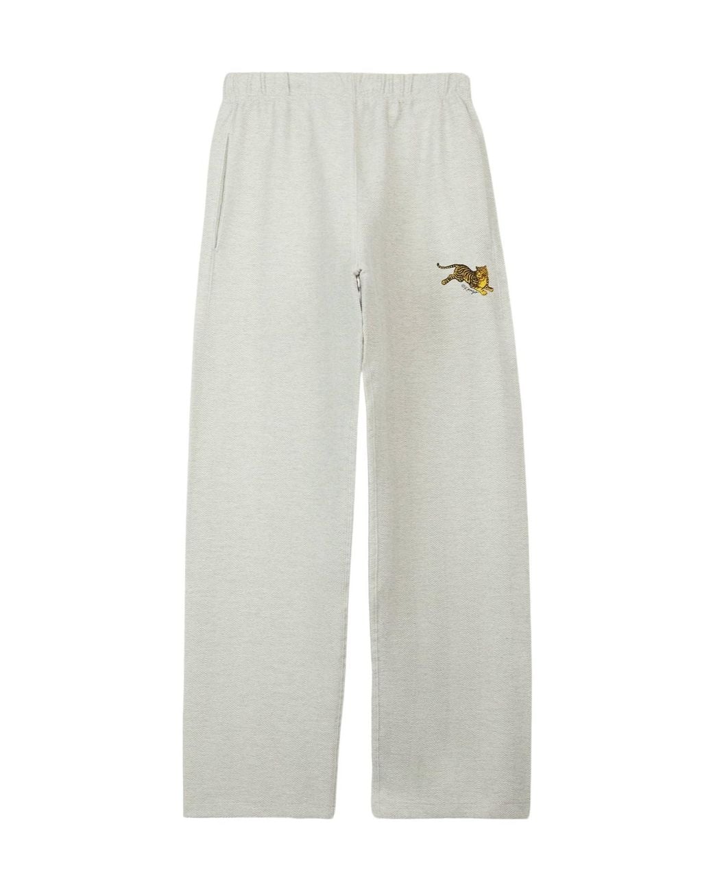 KENZO White Jumping Tiger' Straight Jogpants for men