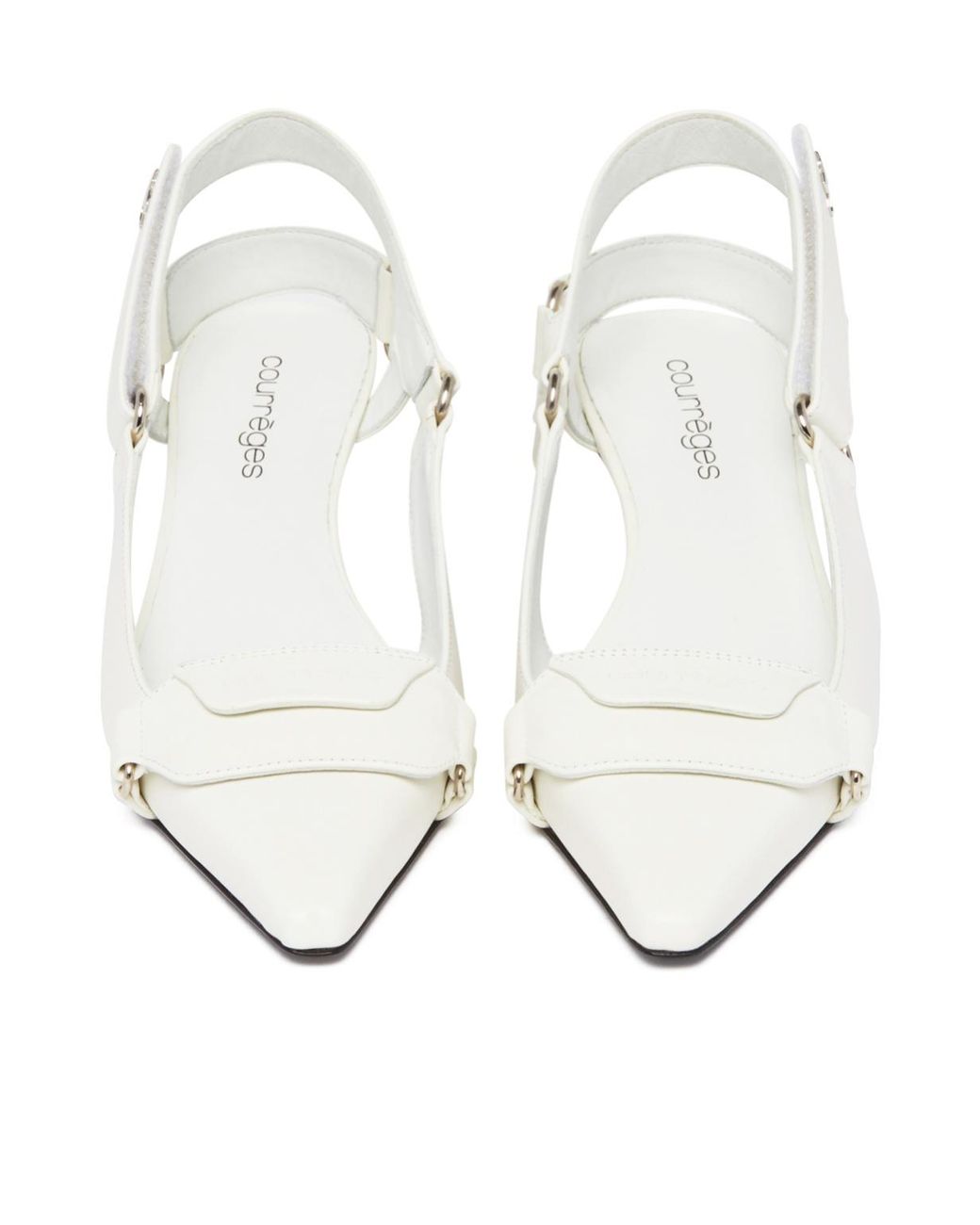 Courreges White 60Mm Pointed-Toe Leather Pumps