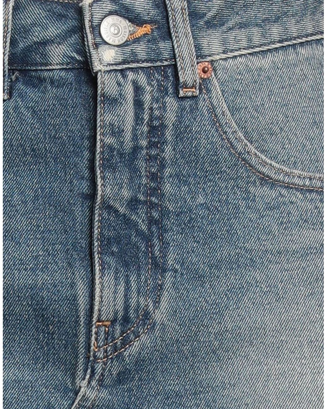 MM6 by Maison Margiela Blue Dark Wash Flared Skirt