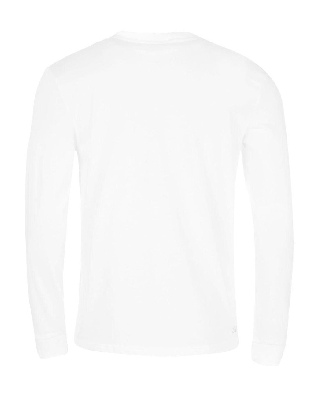 Lacoste White Crew Neck Long Sleeve Top for men