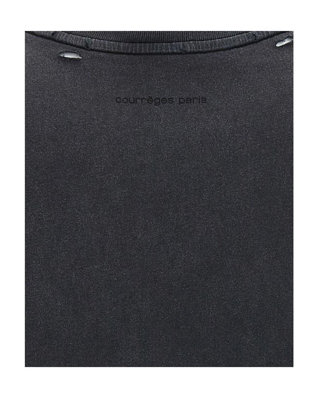 Courreges Black Cotton T-shirt