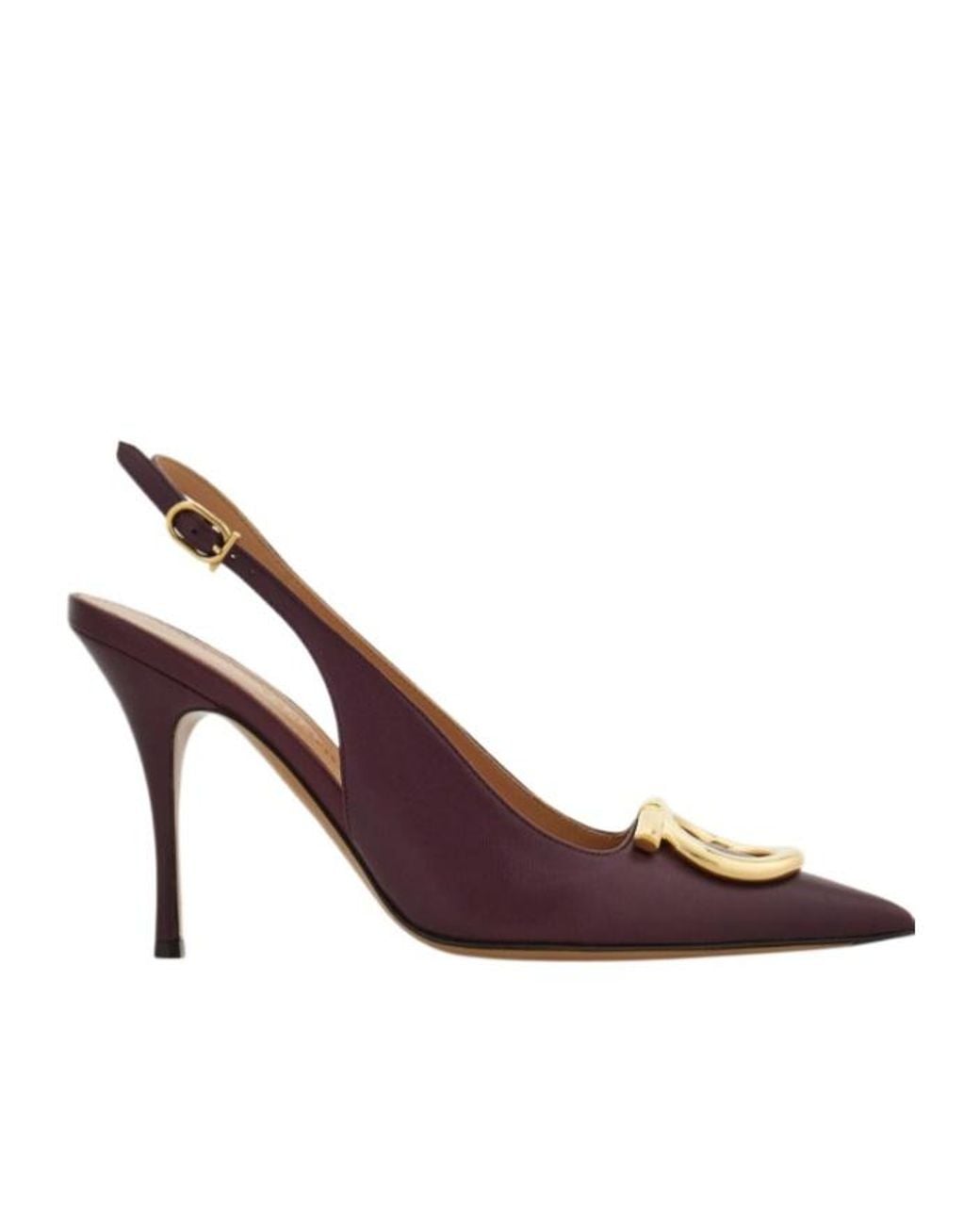 Ferragamo Brown Maxi Gancini Slingback Pump