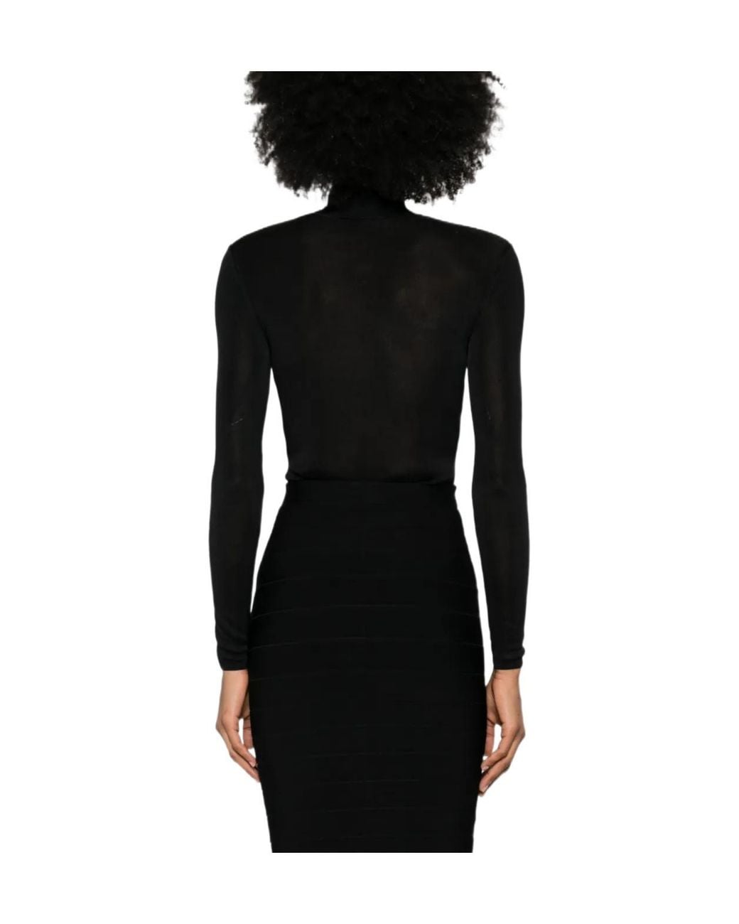 Self-Portrait Black Knitted Bodysuit With Cutout Details